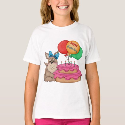 Happy Birthday Schattigee puppy met ballonnen en t T-shirt (Voorkant)