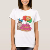 Happy Birthday Schattigee puppy met ballonnen en t T-shirt (Voorkant)