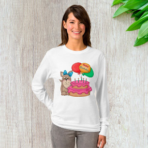 Happy Birthday Schattigee puppy met ballonnen en t T-shirt