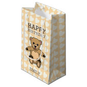 Happy Birthday Schattigee teddybeer met hart Klein Cadeauzakje (Voorkant Gekanteld)