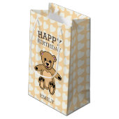 Happy Birthday Schattigee teddybeer met hart Klein Cadeauzakje (Achterkant Gekanteld)