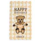 Happy Birthday Schattigee teddybeer met hart Klein Cadeauzakje (Voorkant)