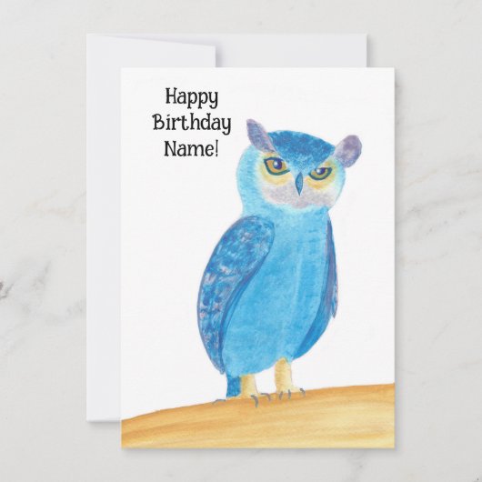 Happy Birthday Schattigee Uil Wenskaarten (Voorkant)