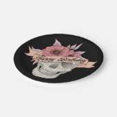 Happy birthday schedel borden papieren bordje (Gekanteld)