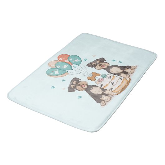 Happy Birthday Schnauzer Dogs Badmat (Gekanteld)