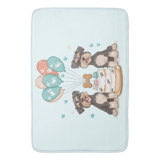 Happy Birthday Schnauzer Dogs Badmat (Voorkant Verticaal)