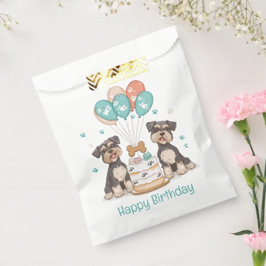 Happy Birthday Schnauzer Dogs Bedankzakje (Gezegeld)