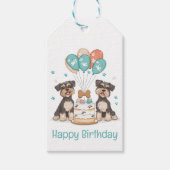 Happy Birthday Schnauzer Dogs Cadeaulabel (Voorkant)