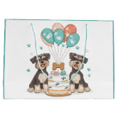Happy Birthday Schnauzer Dogs Groot Cadeauzakje (Achterkant)