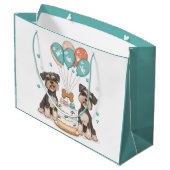 Happy Birthday Schnauzer Dogs Groot Cadeauzakje (Achterkant Gekanteld)