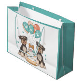 Happy Birthday Schnauzer Dogs Groot Cadeauzakje (Voorkant Gekanteld)