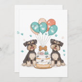 Happy Birthday Schnauzer Dogs Kaart (Voorkant / Achterkant)