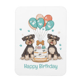 Happy Birthday Schnauzer Dogs Magneet