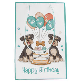 Happy Birthday Schnauzer Dogs Medium Cadeauzakje