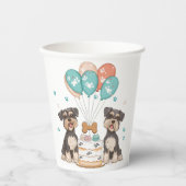 Happy Birthday Schnauzer Dogs Papieren Bekers (Voorkant)