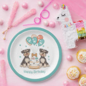 Happy Birthday Schnauzer Dogs Papieren Bordje (Feest)