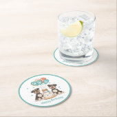 Happy Birthday Schnauzer Dogs Ronde Kartonnen Onderzetter (Insitu)