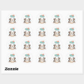 Happy Birthday Schnauzer Dogs Ronde Sticker (Vel)