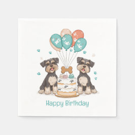 Happy Birthday Schnauzer Dogs Servet