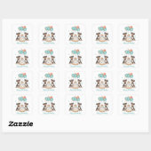 Happy Birthday Schnauzer Dogs Vierkante Sticker (Vel)