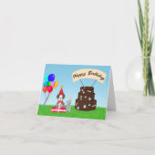 Happy Birthday Schnauzer met verjaardagstaart Kaart (Voorkant)