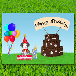 Happy Birthday Schnauzer met verjaardagstaart Kaart