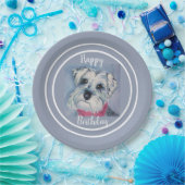Happy Birthday Schnauzer Papieren Bordje (Feest)