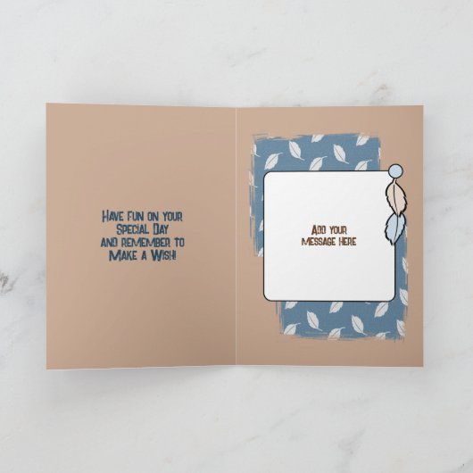 Happy Birthday schoonzuster-foto blauw bruin Kaart (Binnen)