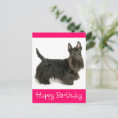 Happy Birthday Schotse Terriër Puppy Briefkaart (Staand voorkant)