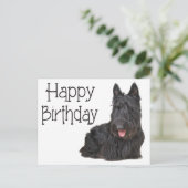 Happy Birthday Schotse Terriër Puppy Briefkaart (Staand voorkant)