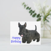 Happy Birthday Schotse Terriër Puppy Briefkaart (Staand voorkant)
