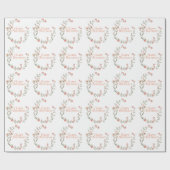 Happy Birthday Script Floral Wreate  Cadeaupapier (Vlak)