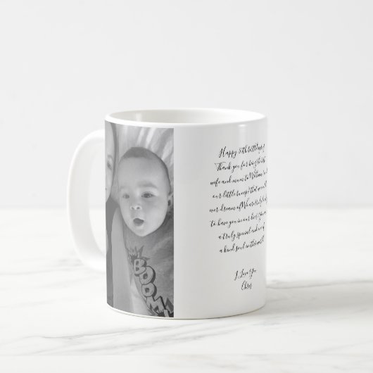 Happy Birthday Script Foto Baby Mum Birthday Gift Koffiemok (Voorkant links)