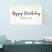 Happy Birthday Script Gold Faux Folie Confetti Naa Spandoek (Beurs)