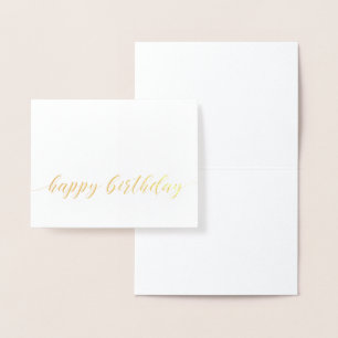 Happy Birthday Script Gold Foil Wenskaart Folie Kaarten