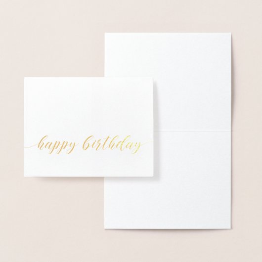 Happy Birthday Script Gold Foil Wenskaart Folie Kaarten (Display)