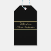 Happy Birthday Script Name Black Gold Cadeaulabel (Achterkant)