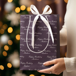 Happy Birthday Script Name Plum Medium Cadeauzakje