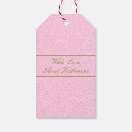 Happy Birthday Script Name Powder Pink Gold Cadeaulabel (Achterkant)