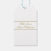 Happy Birthday Script Name White Gold Cadeaulabel (Achterkant)