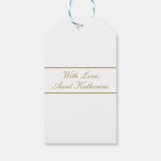 Happy Birthday Script Name White Gold Cadeaulabel (Achterkant)