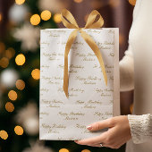 Happy Birthday Script Name White Gold Medium Cadeauzakje