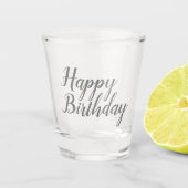 Happy Birthday Script Shot Glas (Voorkant)