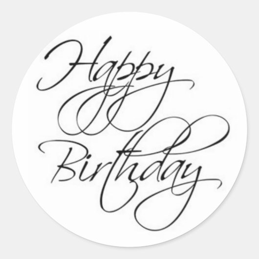 Happy Birthday Script Sticker (Voorkant)