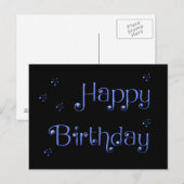 Happy Birthday Scripting Text Simple Briefkaart (Voorkant / Achterkant)