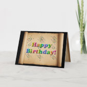 Happy Birthday Scroll Kaart (Voorkant)