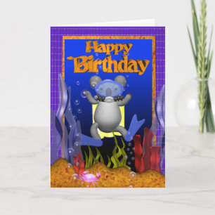 Happy Birthday Scuba Diver Koala by Valxart Kaart