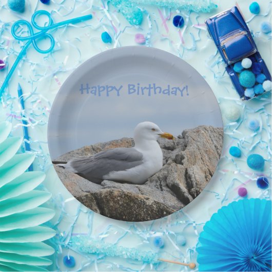 Happy Birthday Seagull Papieren Bordje (Feest)