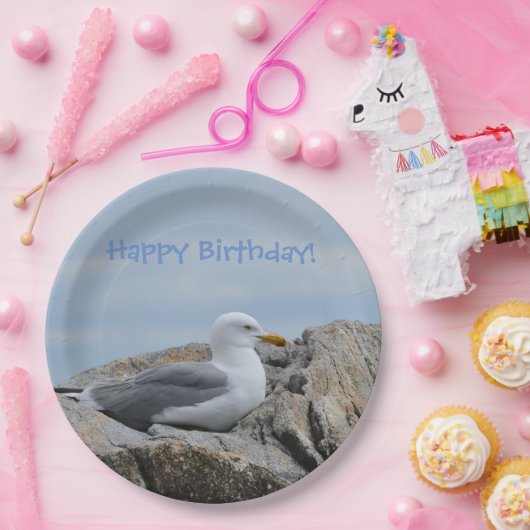 Happy Birthday Seagull Papieren Bordje (Feest)