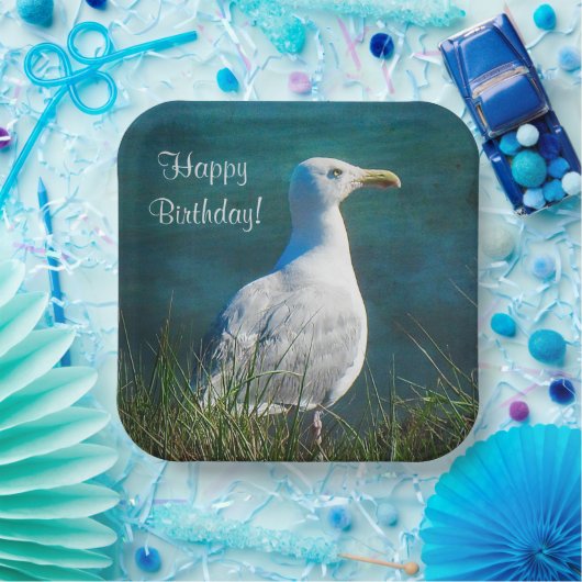 Happy Birthday Seagull Papieren Bordje (Feest)